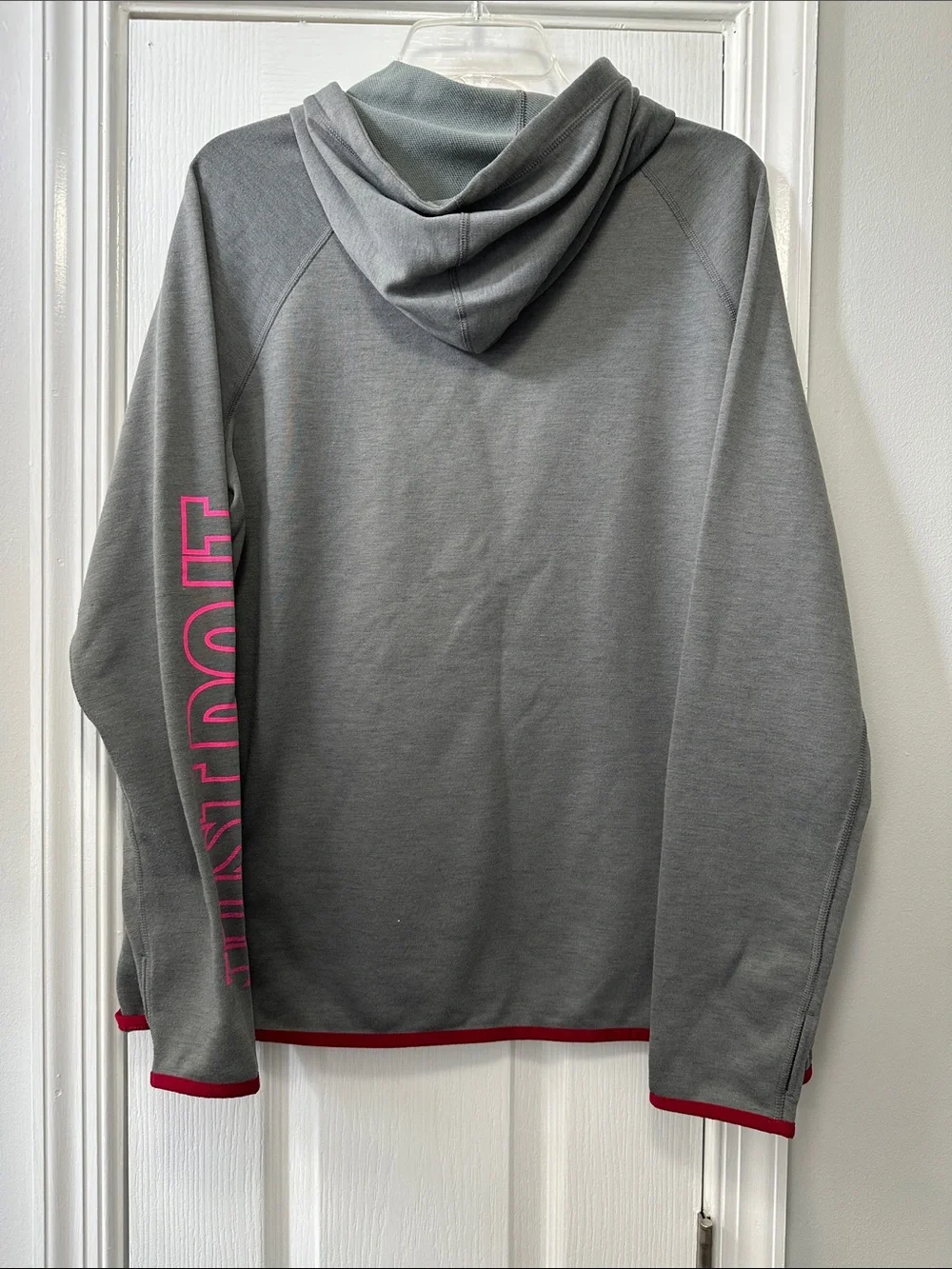 Nike Gray Crewneck Hoodie with Pink Accents